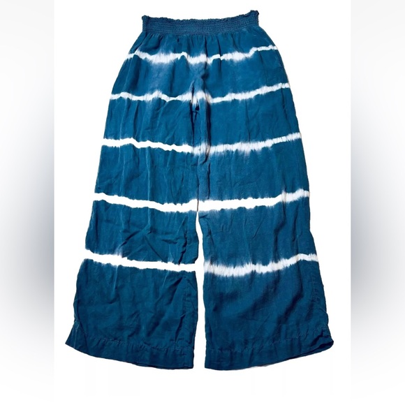 cloth & stone Pants - Cloth & Stone Anthropologie Gray Tie Dye Smocked Waist Wide Leg Pull On Pants M